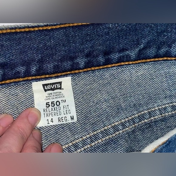 Levi’s 550 mens denim size 14 reg M relaxed fit tapered lef - Picture 5 of 8